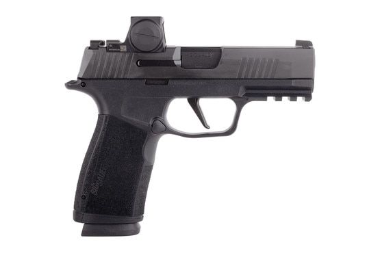 Sig Sauer X-Macro 9mm pistol with red dot sight.